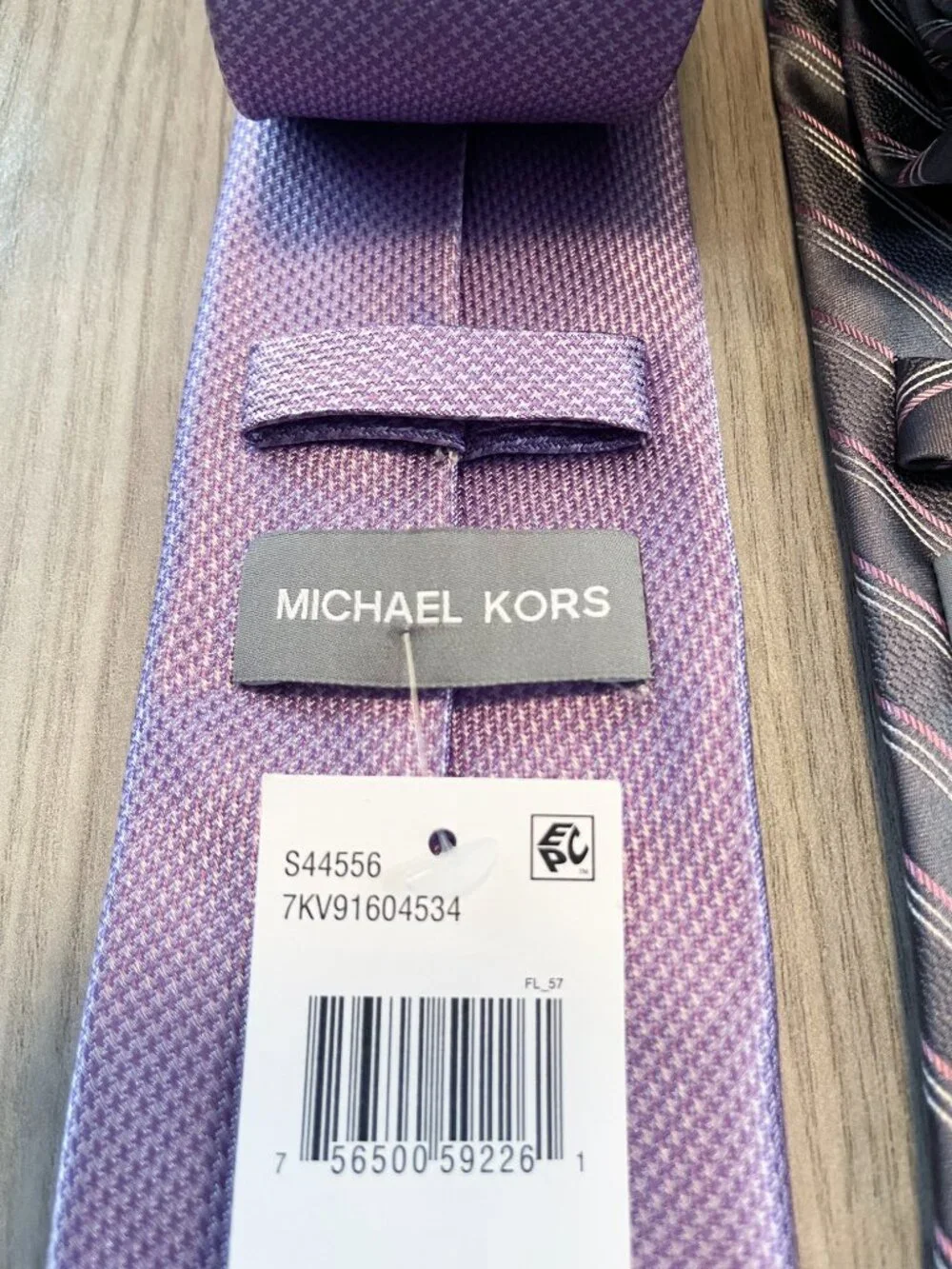 Michael Kors Lot of 2 100% Silk Ties Purple Gray Pink NWT Wedding Preppy Office